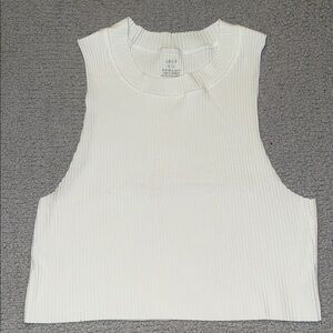 Aerie White Ribbed Crop Top